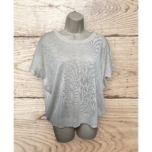Ellen‎ Tracy Essentials  Short Sleeve Knit Ivory Style ETMS9ST051 Small Dolman